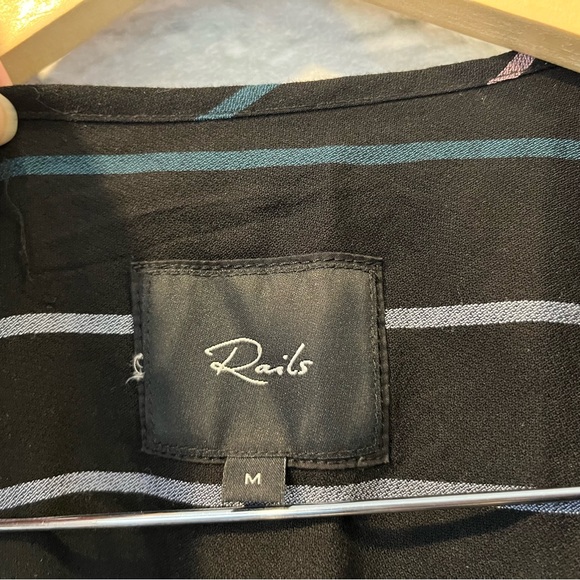 Rails Nina Jordan Striped Boho Shirt Size Medium - Picture 5 of 7